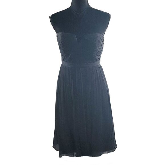J Crew Navy Nadia 100% Silk Strapless Dress  Size 8 - Picture 3 of 12